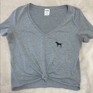 Grey VS PINK crop top